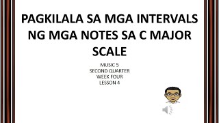 PAGKILALA SA MGA INTERVALS NG MGA NOTES SA C MAJOR SCALE Q2MUSIC5LESSON4WEEK4 [upl. by Ydnelg596]