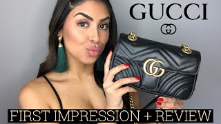 GUCCI MARMONT MINI BAG FIRST IMPRESSION amp REVIEW [upl. by Yknip]