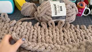 Finger Knit a Chunky Yarn Blanket [upl. by Nalaf]