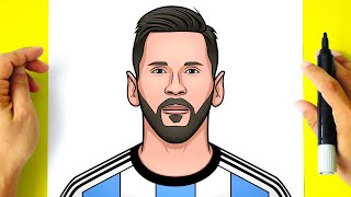 How to DRAW LIONEL MESSI [upl. by Aneerehs]