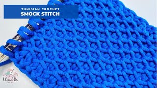 TUNISIAN CROCHET SMOCK STITCH  BEGINNER [upl. by Droflim]