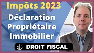 Déclaration Propriétaire Immobilier impôts 2023 [upl. by Lennaj]