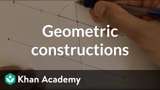 Geometric constructions parallel line  Congruence  High school geometry  Khan Academy [upl. by Aerdnat941]