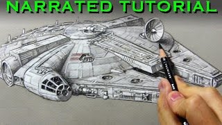 How to Draw the Millennium Falcon [upl. by Yeltsew477]