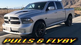 Procharged RAM 1500 57L HEMI  HellRAM Pulls amp Flyby [upl. by Willyt]