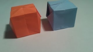 Origami  How to make a easy origami cube 3D [upl. by Dyna174]