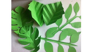 Hojas de papel fáciles y rápidas de hacer DIY  Easy StepbyStep Paper Tropical Leaves [upl. by Donna181]