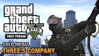 GTA 5  Mission 24  Threes Company First Person Gold Medal Guide  PS4 [upl. by Lilly]