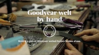 Goodyear welt by hand Handmade shoes by Human Scales [upl. by Aremaj]