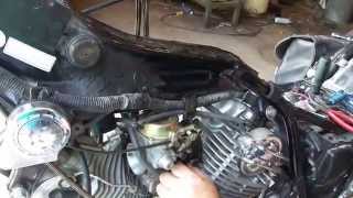 Yamaha Virago Carb Removal and Install 8799 [upl. by Entwistle]