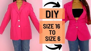 2 DIY NO SEW BLAZER ALTERATIONS  5 MIN REVERSIBLE CLOTHING HACKS [upl. by Shimberg792]