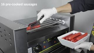 Hotdog concept  Cooking  Roller Grill [upl. by Kenna668]