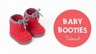 How To Crochet BABY BOOTIES For Beginners  Croby Patterns [upl. by Aneehsit]