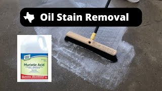 Driveway Oil Stain Removal Muriatic Acid [upl. by Alikahs]