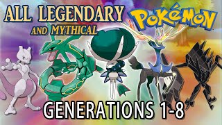 All Legendary and Mythical Pokémon  All Generations 18 [upl. by Bashemeth856]