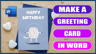 How to make a GREETING CARD in word  BIRTHDAY CARD [upl. by Etiam]