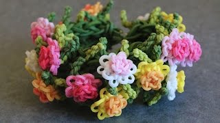 Rainbow Loom™ Chrysanthemum Bracelet Tutorial [upl. by Notlimah123]