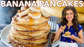 The Best BANANA PANCAKES Recipe [upl. by Ilaire]