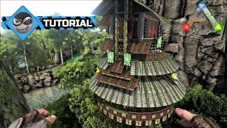 ARK Ragnarok  How to Build a House  Cliff platform round base build No Mods [upl. by Erastes]