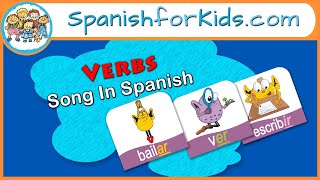 Los Verbos Verbs in Spanish Song by Risas y Sonrisas SpanishforKidscom [upl. by Ahsir665]