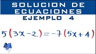 Solucionar ecuaciones lineales  Ejemplo 4 [upl. by Tran254]