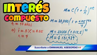 INTERÉS COMPUESTO Capitalizable Monto o Valor Futuro MATEMATICAS FINANCIERAS [upl. by Cedell457]