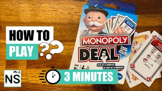 How To Play Monopoly Deal in 3 Minutes Monopoly  Card Game [upl. by Idleman]