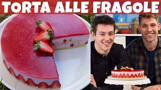 TORTA ALLE FRAGOLE SPETTACOLARE  cheesecake mousse moderna  ricetta di LUCAKE  Davide Zambelli [upl. by Brawner333]