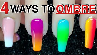 4 WAYS TO OMBRÉ WITH GEL POLISH  Nailsbykamin [upl. by Eilsek653]