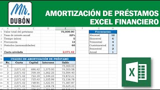 Amortización de Préstamos  Excel Financiero Parte 1 [upl. by Rafaelof815]