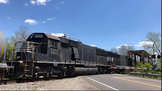 KN380 crossing old railroad bridge amp more Kanawha River Railroad [upl. by Constantina]