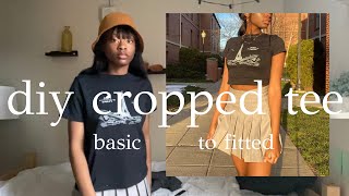 How To DIY Resize a TShirt to Fitted Cropped Top very detailed  Gabby Alexis [upl. by Fattal]