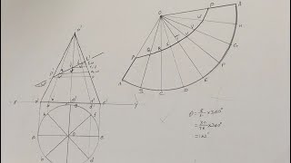 Development of surfaces 5  Cone  Engineering Graphics  Truncated Cone [upl. by Mimajneb824]