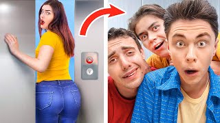 14 Awkward Elevator Situations Funny and Embarrassing Moments [upl. by Anaitit933]