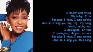 I Apologize by Anita Baker Lyrics [upl. by Peter]