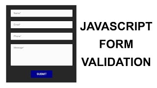 Form Validation using HTML5 and JavaScript  Contact Form Validation in JavaScript [upl. by Inatsed]