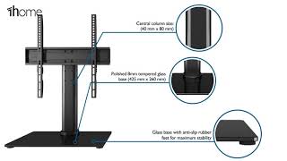 BONTEC Universal Swivel Table Top TV Stand installation instructions [upl. by Nivram168]