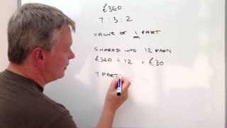 How to calculate ratio  sharing money GCSE question [upl. by Warrin303]