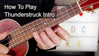 Thunderstruck Intro ACDC Ukulele Lesson [upl. by Gualtiero]