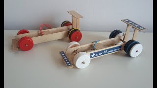 Wow How to make a Rubber Band Dragster Car at Home from Popsicle sticks – Simple DIY toy [upl. by Gaskin]