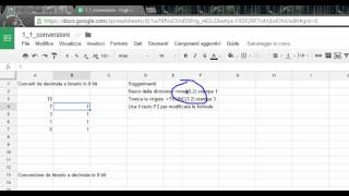 Conversione binario decimale su excel [upl. by Adym]