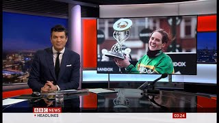 Rachael Blackmore  first female jockey to win The Grand National UK  BBC News  11th April 2021 [upl. by Delores]