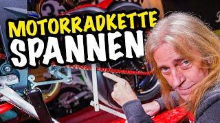 SO spannst du DEINE Motorradkette – HOW TO [upl. by Asserat]