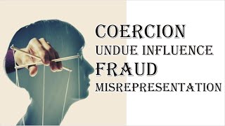 Coercion Undue Influence Fraud Misrepresentation  Indian Contract Act 1872  Law Guru [upl. by Anaeel]