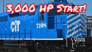 3000 HP Turbo V16 Locomotive Start Up And Tour [upl. by Marchall611]