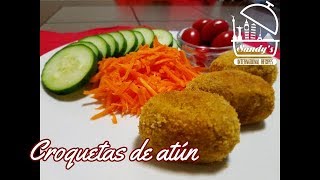 Croquetas de atún deliciosas│ homemade tuna and potato croquettes │Sandys International Recipes [upl. by Amyaj]