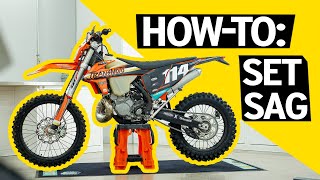 Dirt Bike Tech TipsHowTo Set Rider amp Static Sag [upl. by Alenson]