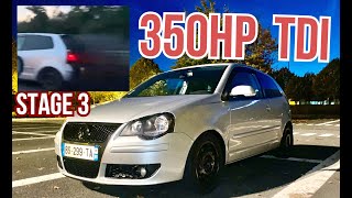 Une Polo TDI de 350 CH  💥💥 Stage 3 Compteur couché [upl. by Selrac]