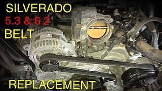 Silverado Sierra 53 amp 62 Belt Replacement 20142019 [upl. by Eriam]