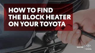 Tips For Your Toyota How to Find the Block Heater [upl. by Randie]